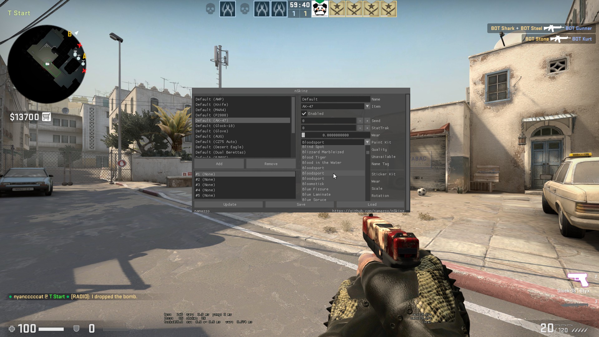 CSGO Skin Changer 界面